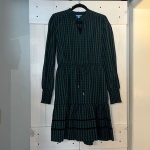 Green Plaid Tiered Dress